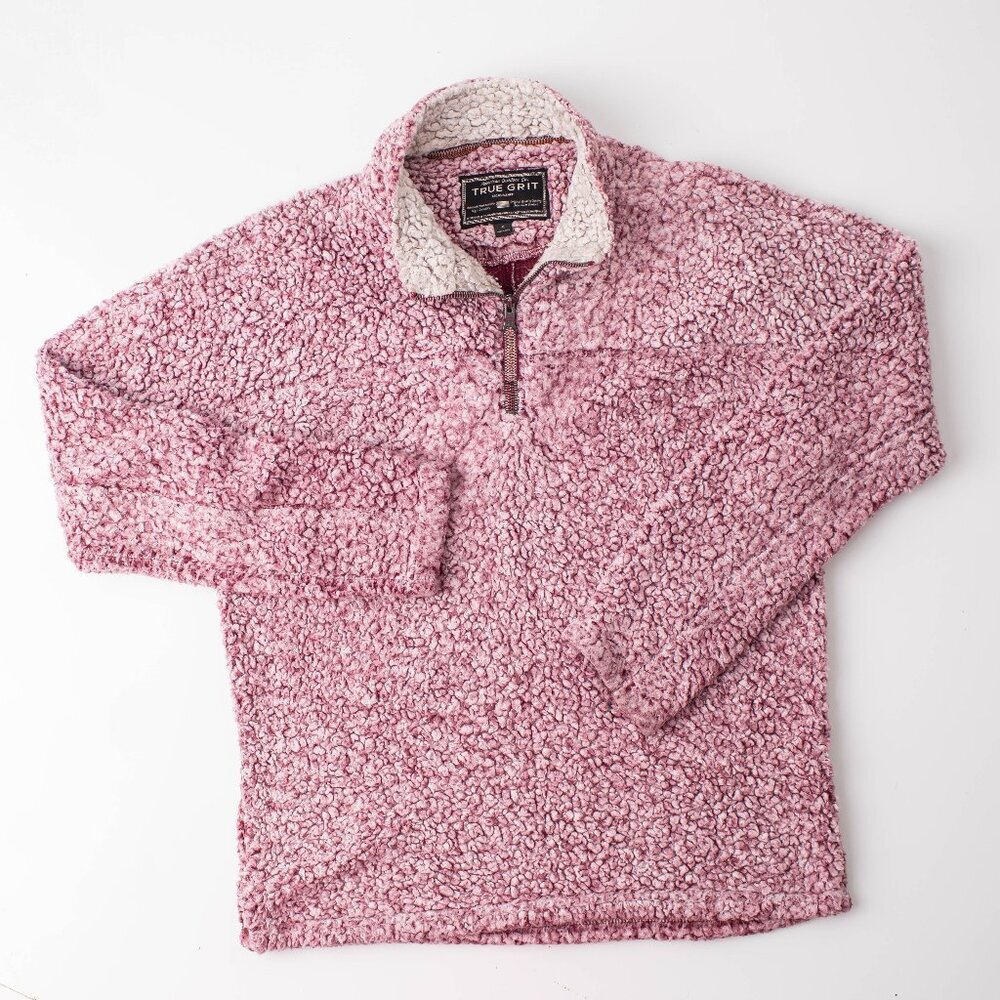 True Grit American Outdoor Co Medium Sherpa Pullover 1/4 Zip Fleece Shirt - Picture 1 of 8